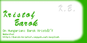 kristof barok business card